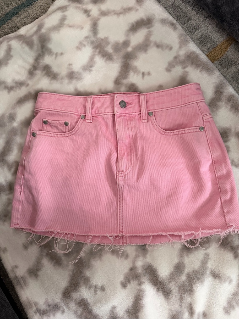 PINK Victoria's Secret Bubblegum Pink Denim Mini Skirt